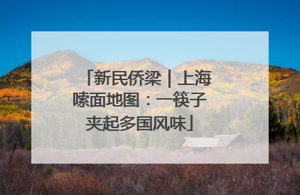 新民侨梁｜上海嗦面地图：一筷子夹起多国风味