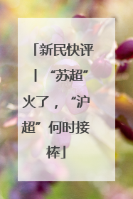 新民快评丨“苏超”火了，“沪超”何时接棒
