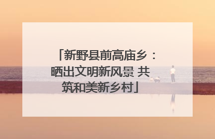 新野县前高庙乡：晒出文明新风景 共筑和美新乡村