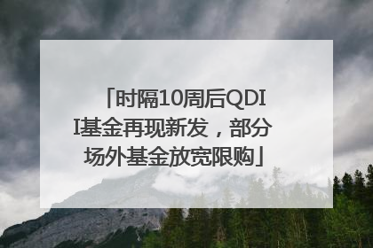 时隔10周后QDII基金再现新发，部分场外基金放宽限购