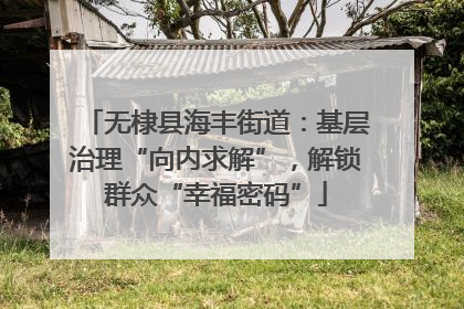 无棣县海丰街道：基层治理“向内求解”，解锁群众“幸福密码”