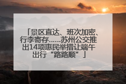 景区直达、班次加密、行李寄存……苏州公交推出14项惠民举措让端午出行“路路顺”
