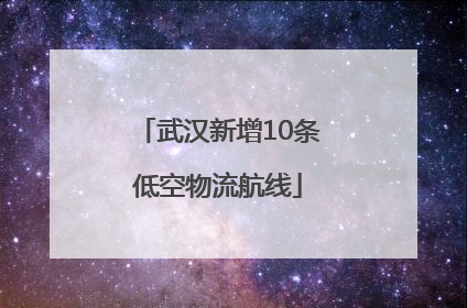 武汉新增10条低空物流航线