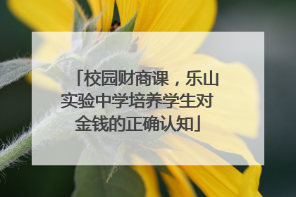 校园财商课，乐山实验中学培养学生对金钱的正确认知
