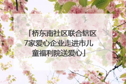 桥东南社区联合辖区7家爱心企业走进市儿童福利院送爱心