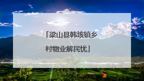 梁山县韩垓镇乡村物业解民忧