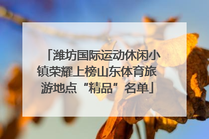 潍坊国际运动休闲小镇荣耀上榜山东体育旅游地点“精品”名单