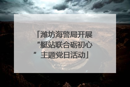 潍坊海警局开展“艇站联合砺初心”主题党日活动