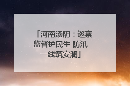 河南汤阴：巡察监督护民生 防汛一线筑安澜