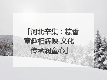 河北辛集：粽香童趣相辉映 文化传承润童心