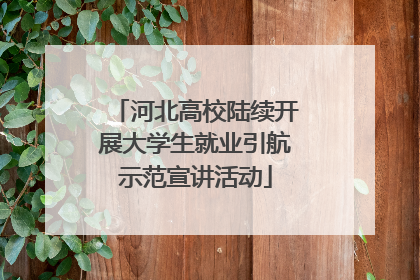 河北高校陆续开展大学生就业引航示范宣讲活动