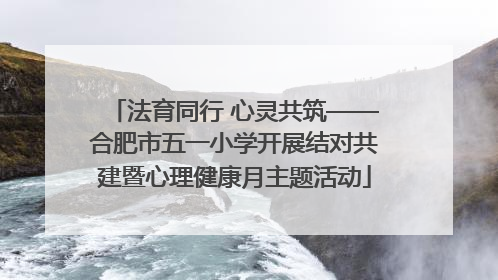 法育同行 心灵共筑——合肥市五一小学开展结对共建暨心理健康月主题活动