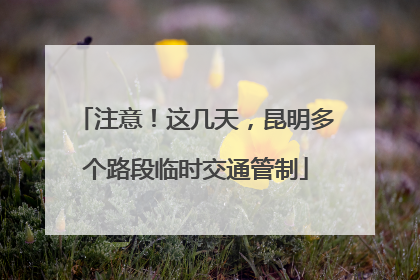 注意！这几天，昆明多个路段临时交通管制