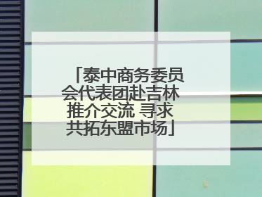泰中商务委员会代表团赴吉林推介交流 寻求共拓东盟市场