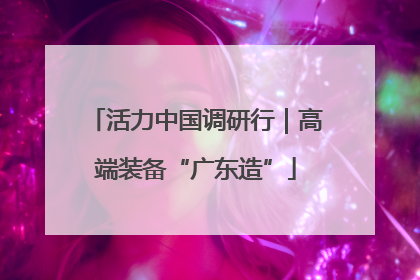 活力中国调研行｜高端装备“广东造”