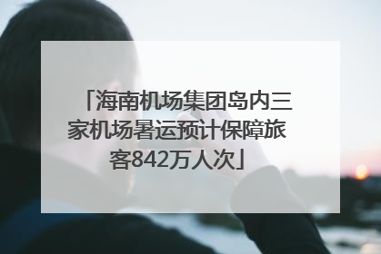 海南机场集团岛内三家机场暑运预计保障旅客842万人次