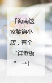 海南这家黎锦小店，有个“洋老板” →