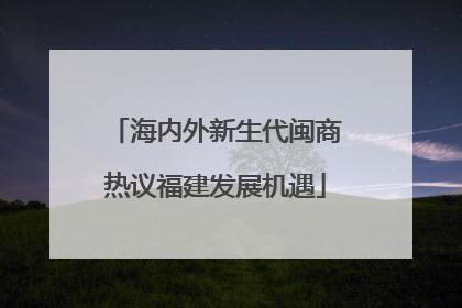 海内外新生代闽商热议福建发展机遇