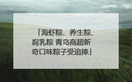海虾粽、养生粽、腐乳粽 青岛商超新奇口味粽子受追捧