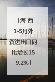 海 西 1-5月外贸进出口同比增长159.2%