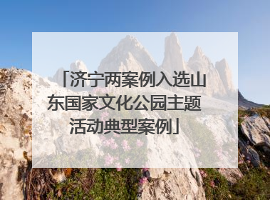 济宁两案例入选山东国家文化公园主题活动典型案例
