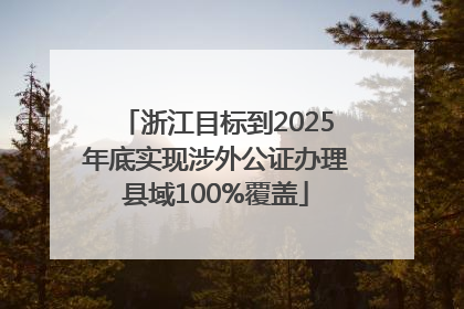 浙江目标到2025年底实现涉外公证办理县域100%覆盖