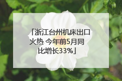 浙江台州机床出口火热 今年前5月同比增长33%