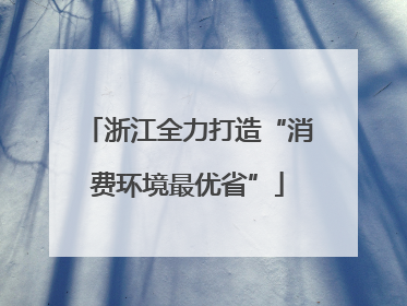 浙江全力打造“消费环境最优省”