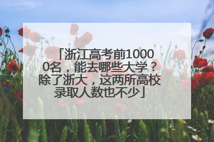 浙江高考前10000名，能去哪些大学？除了浙大，这两所高校录取人数也不少