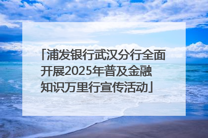 浦发银行武汉分行全面开展2025年普及金融知识万里行宣传活动