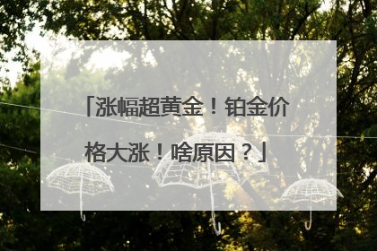 涨幅超黄金！铂金价格大涨！啥原因？