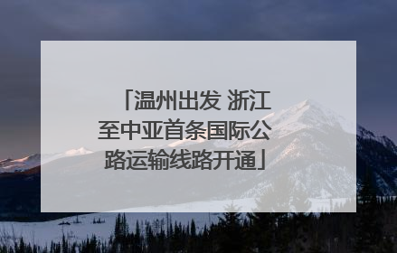 温州出发 浙江至中亚首条国际公路运输线路开通