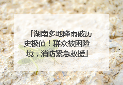 湖南多地降雨破历史极值！群众被困险境，消防紧急救援