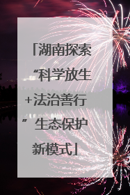 湖南探索“科学放生+法治善行”生态保护新模式