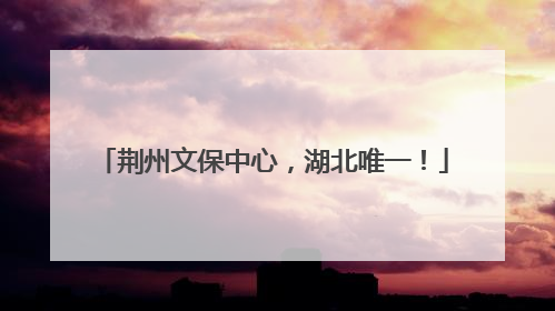 荆州文保中心，湖北唯一！