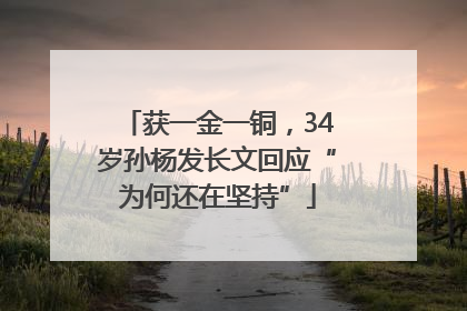 获一金一铜，34岁孙杨发长文回应“为何还在坚持”