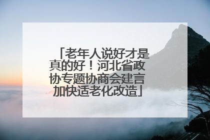 老年人说好才是真的好！河北省政协专题协商会建言加快适老化改造