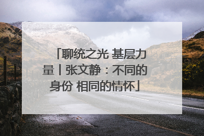 聊统之光 基层力量丨张文静：不同的身份 相同的情怀