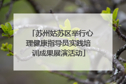 苏州姑苏区举行心理健康指导员实践培训成果展演活动