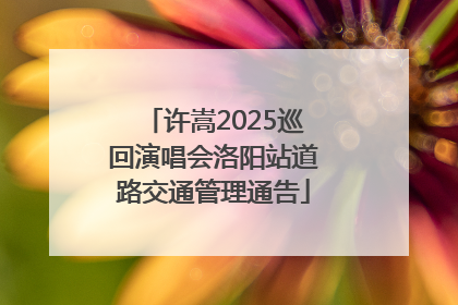 许嵩2025巡回演唱会洛阳站道路交通管理通告