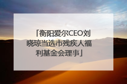 衡阳爱尔CEO刘晓琼当选市残疾人福利基金会理事