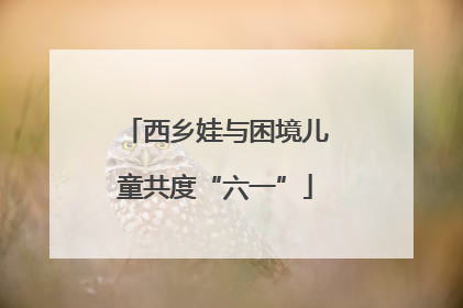 西乡娃与困境儿童共度“六一”