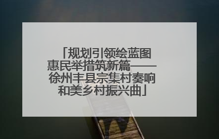 规划引领绘蓝图 惠民举措筑新篇——徐州丰县宗集村奏响和美乡村振兴曲