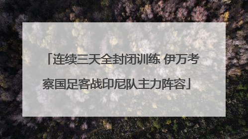 连续三天全封闭训练 伊万考察国足客战印尼队主力阵容