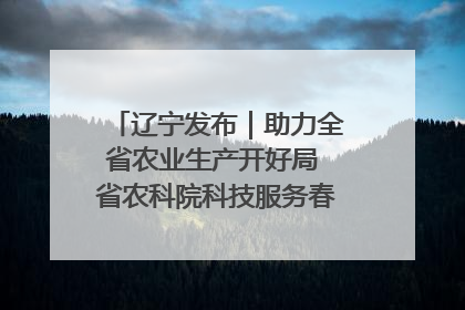 辽宁发布｜助力全省农业生产开好局 省农科院科技服务春耕备耕成效显著