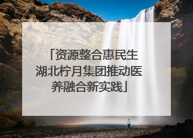 资源整合惠民生 湖北柠月集团推动医养融合新实践