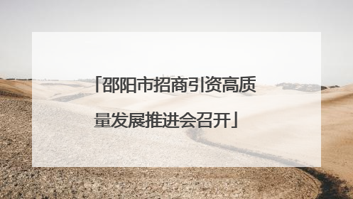 邵阳市招商引资高质量发展推进会召开