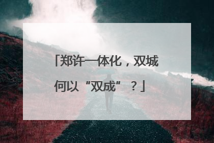 郑许一体化，双城何以“双成”？