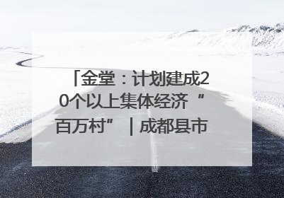 金堂：计划建成20个以上集体经济“百万村”｜成都县市新城高质量发展