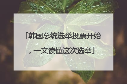 韩国总统选举投票开始，一文读懂这次选举